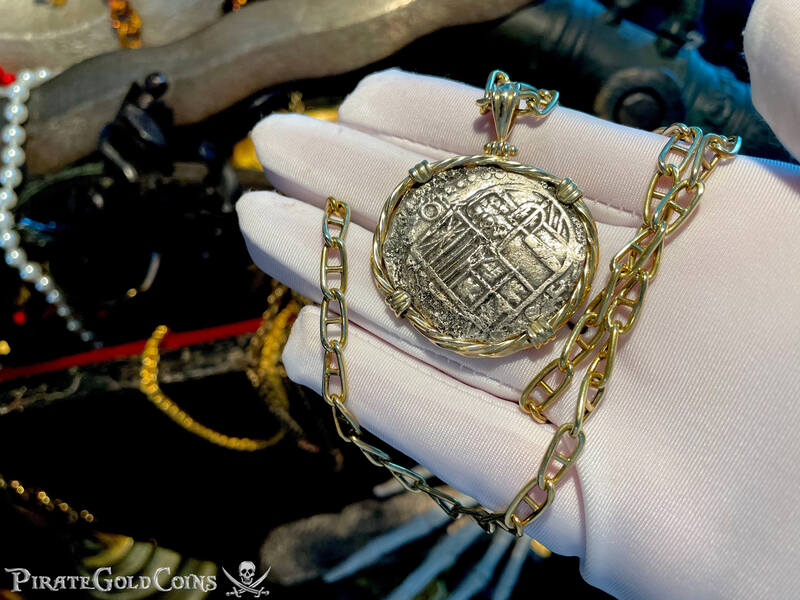 Bolivia 8 Reales 1598-1621 "Atocha 1622 Shipwreck" 14kt Bezel 11
