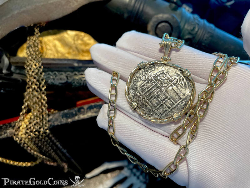 Bolivia 8 Reales 1598-1621 "Atocha 1622 Shipwreck" 14kt Bezel 13