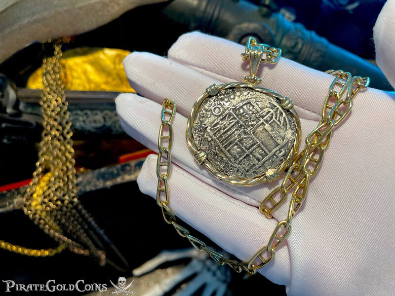 Bolivia 8 Reales 1598-1621 "Atocha 1622 Shipwreck" 14kt Bezel 14