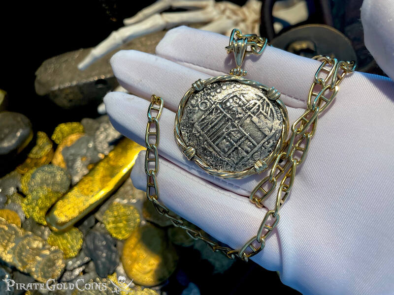 Bolivia 8 Reales 1598-1621 "Atocha 1622 Shipwreck" 14kt Bezel 15