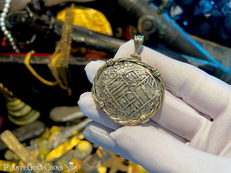 Bolivia 8 Reales 1598-1621 "Atocha 1622 Shipwreck" 14kt Bezel 16