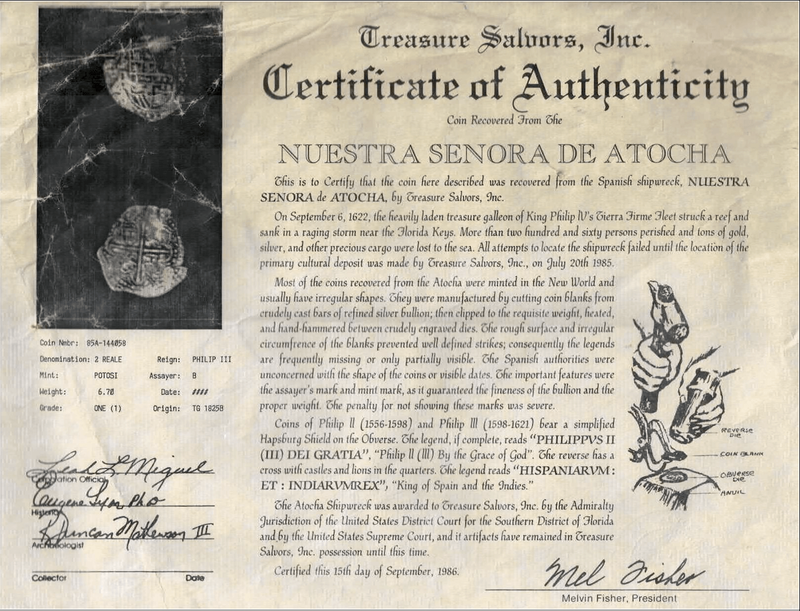 Bolivia 2 Reales 1603-12 "Atocha 1622 Shipwreck" PCGS 20 2