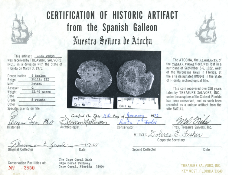 Bolivia 8 Reales 1613-17 "Hand sig. 1976 - Atocha Shipwreck" NGC Genuine 6