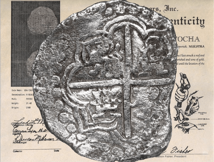 Bolivia 8 Reales 1617-21 "Atocha 1622 Shipwreck" PCGS F 2