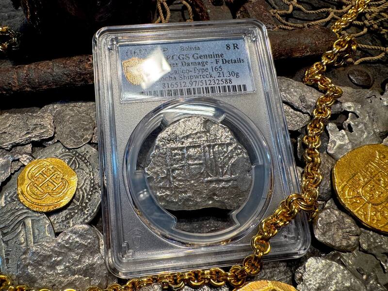 Bolivia 8 Reales 1617-21 "Atocha 1622 Shipwreck" PCGS F 13
