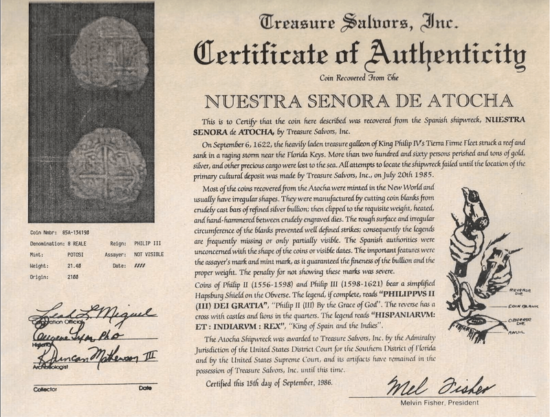 Bolivia 8 Reales 1617-21 "Atocha 1622 Shipwreck" PCGS F 3