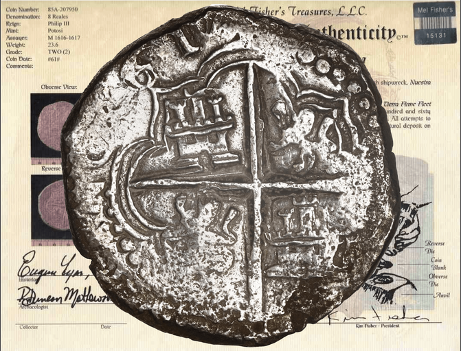 Bolivia 8 Reales 1617 "Atocha Research Collection" PCGS VF