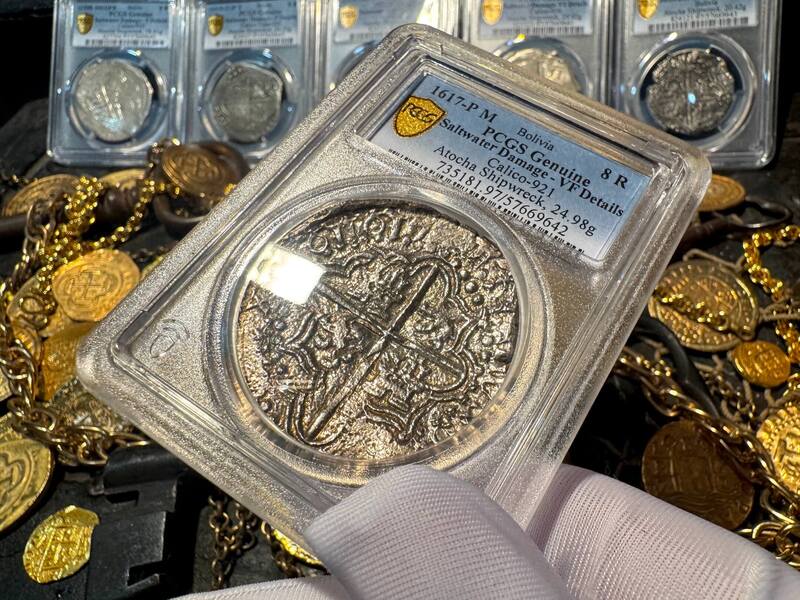 Bolivia 8 Reales (8) Digit Date 16171617 "Atocha 1622 Shipwreck" PCGS VF 26