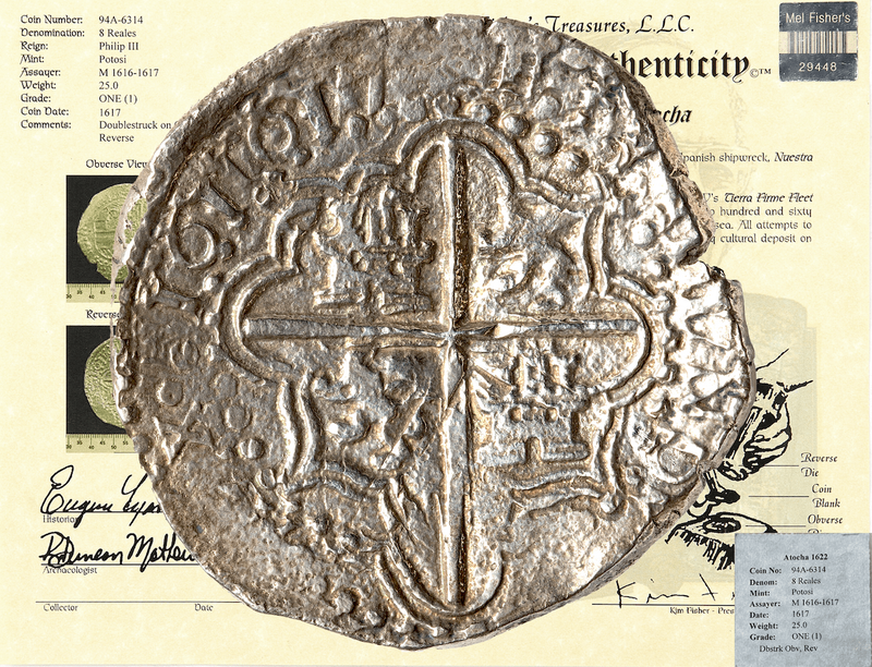 Bolivia 8 Reales (8) Digit Date 16171617 "Atocha 1622 Shipwreck" PCGS VF