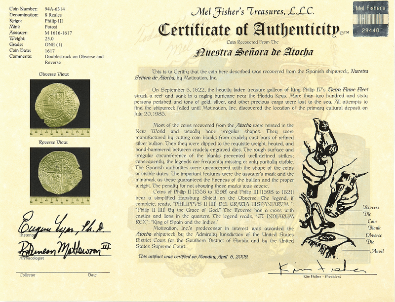 Bolivia 8 Reales (8) Digit Date 16171617 "Atocha 1622 Shipwreck" PCGS VF 14