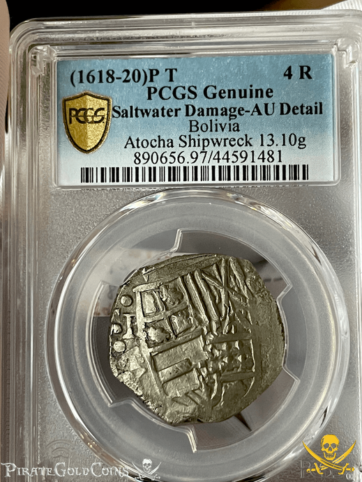 Bolivia 4 Reales 1618-20 "Atocha 1622 Shipwreck" PCGS AU