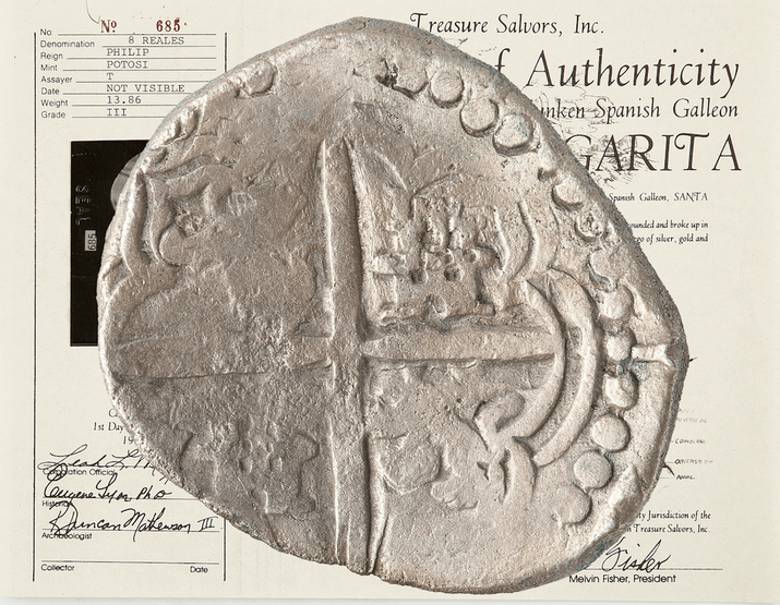 Bolivia 8 Reales 1618-1621 "Santa Margarita 1622 Shipwreck" RAW