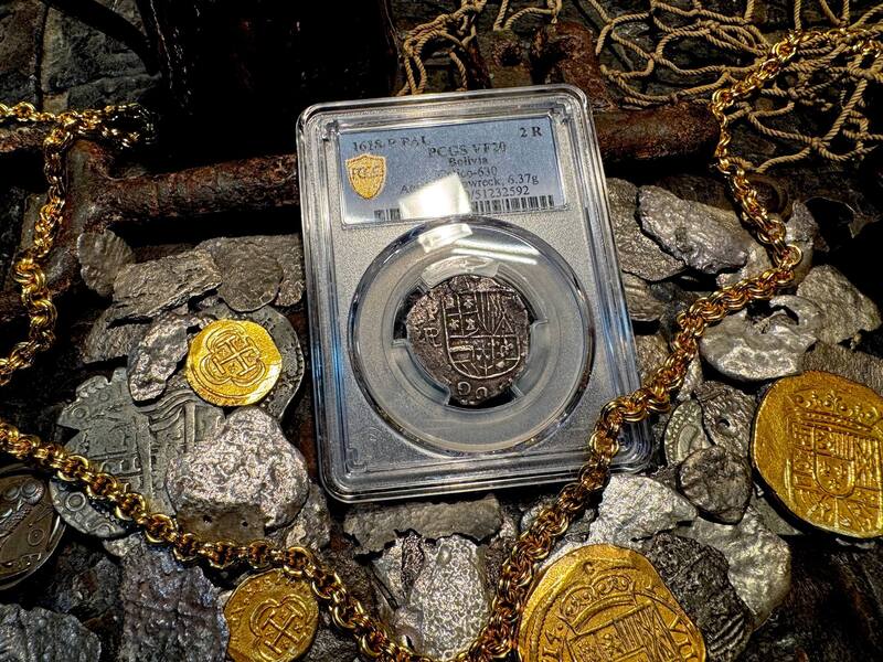 Bolivia 2 Reales 1618 "1715 Fleet Shipwreck" PCGS 20 17