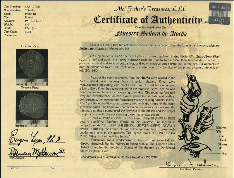 Bolivia 2 Reales 1618 "1715 Fleet Shipwreck" PCGS 20 2