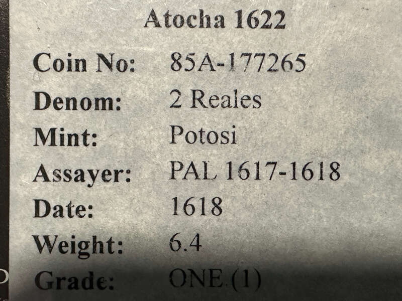 Bolivia 2 Reales 1618 "1715 Fleet Shipwreck" PCGS 20 3