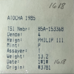 Bolivia 4 Reales 1618 "Dated! Atocha 1622 Shipwreck" PCGS VF 12