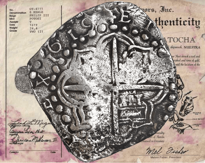 Bolivia 8 Reales 1619 "Atocha 1622 Shipwreck" PCGS VF