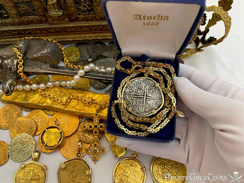 Bolivia 8 Reales 1621 "Full Date! Atocha 1622 Shipwreck" w/ Chain 19