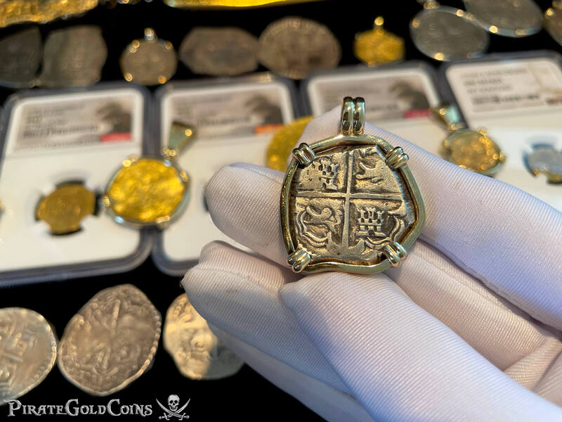 Mexico 4 Reales 1630 "Philip IV" 14kt Bezel 2