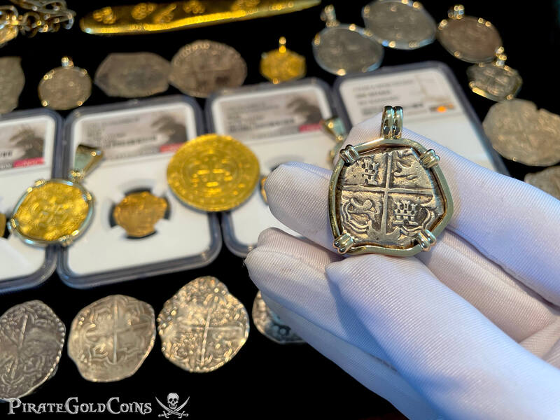 Mexico 4 Reales 1630 "Philip IV" 14kt Bezel 5