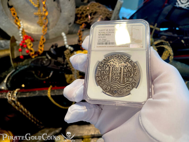 Bolivia 8 Reales 1684 "Royal Coinage- Triple Dated" NGC VF 2