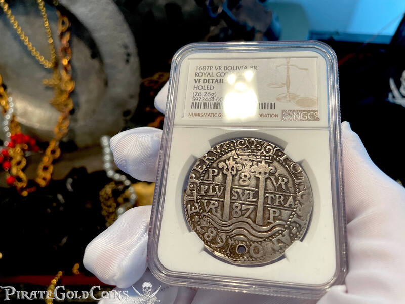 Bolivia 8 Reales 1684 "Royal Coinage- Triple Dated" NGC VF