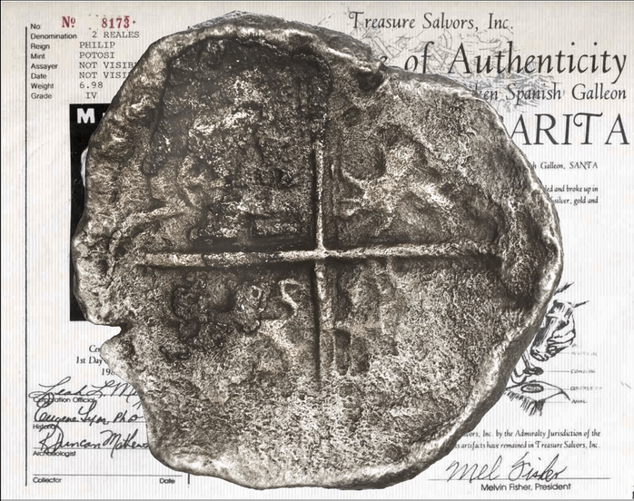 Bolivia 4 Reales 1598-1621 "Santa Margarita 1622 Shipwreck" RAW