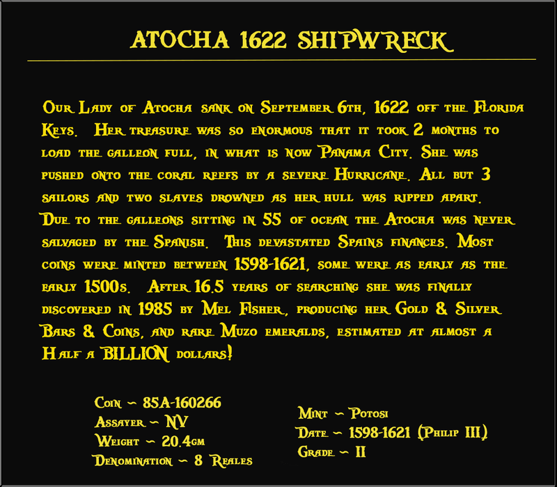 Bolivia 8 Reales "Atocha 1622 Shipwreck" Grade 2 3