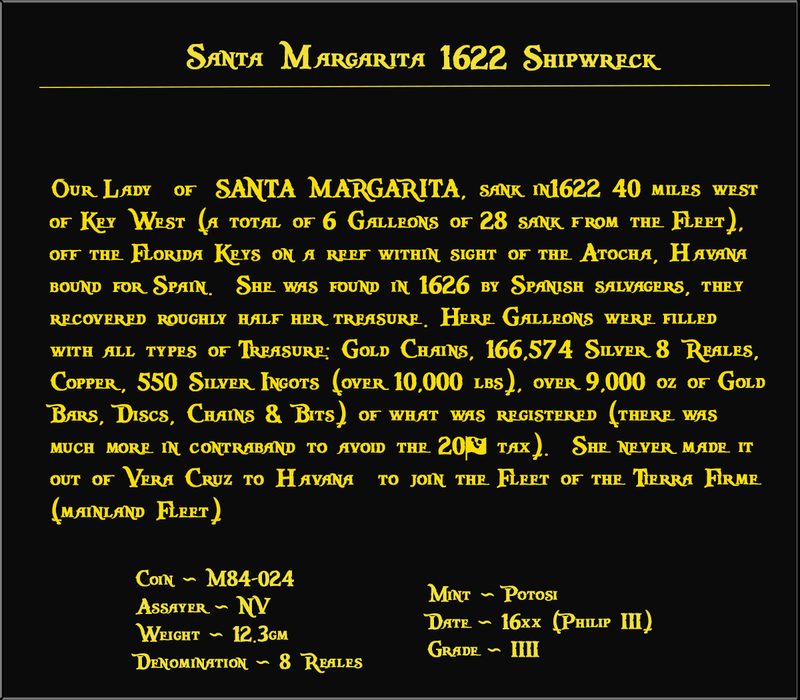 Bolivia 8 Reales 16xx "Santa Margarita 1622 Shipwreck" Grade 4 2