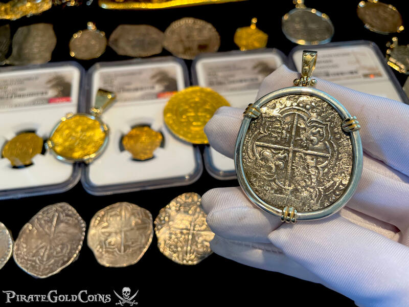 Bolivia 8 Reales 1598-1621 "Atocha 1622 Shipwreck" 14kt Prongs & Bail 2