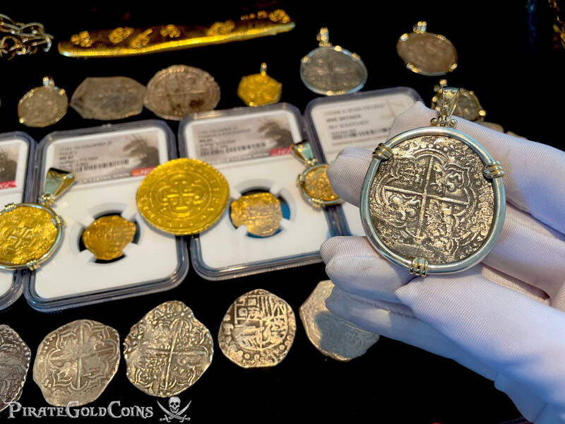 Bolivia 8 Reales 1598-1621 "Atocha 1622 Shipwreck" 14kt Prongs & Bail 3