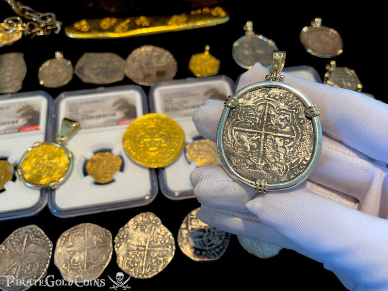 Bolivia 8 Reales 1598-1621 "Atocha 1622 Shipwreck" 14kt Prongs & Bail 5