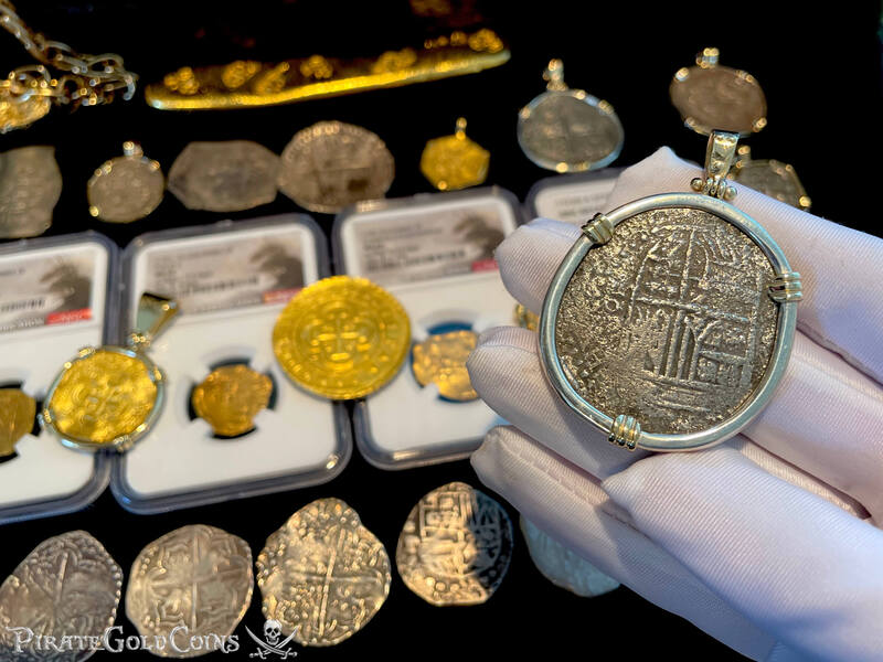 Bolivia 8 Reales 1598-1621 "Atocha 1622 Shipwreck" 14kt Prongs & Bail 7