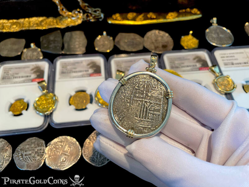 Bolivia 8 Reales 1598-1621 "Atocha 1622 Shipwreck" 14kt Prongs & Bail 10