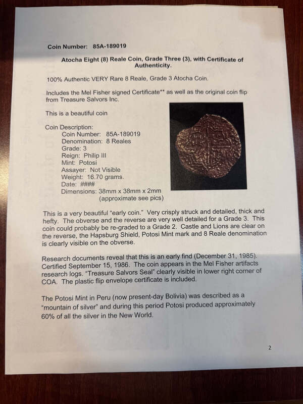 Bolivia 8 Reales ND "1715 Fleet Shipwreck" PCGS 62 10