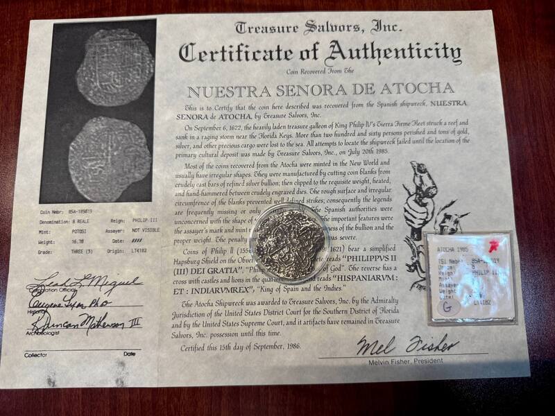 Bolivia 8 Reales ND "1715 Fleet Shipwreck" PCGS 62 9