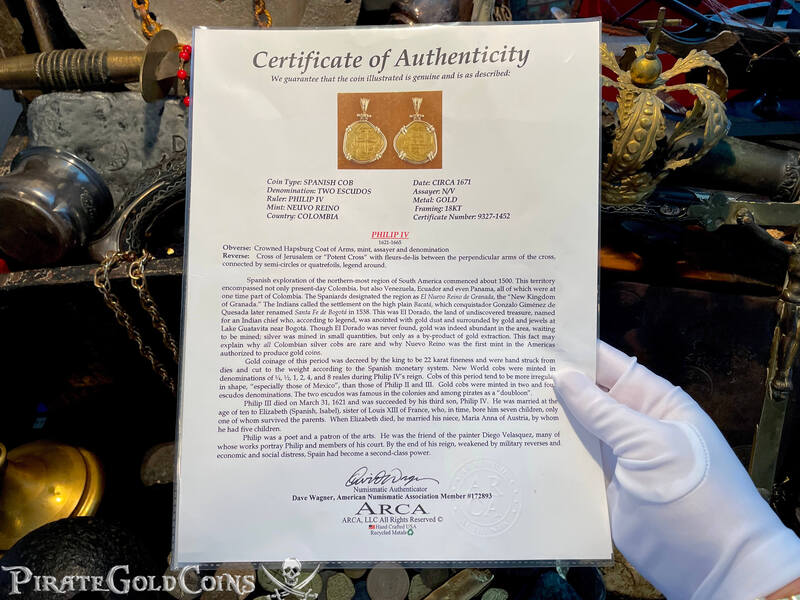 Colombia 2 Escudos 1621-1665 "Philip IV" 18kt Bezel 4