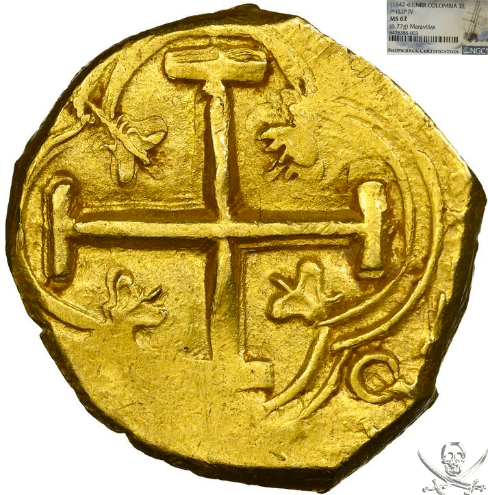 Colombia 2 Escudos 1642-63 "1715 Fleet Shipwreck" NGC 62 2