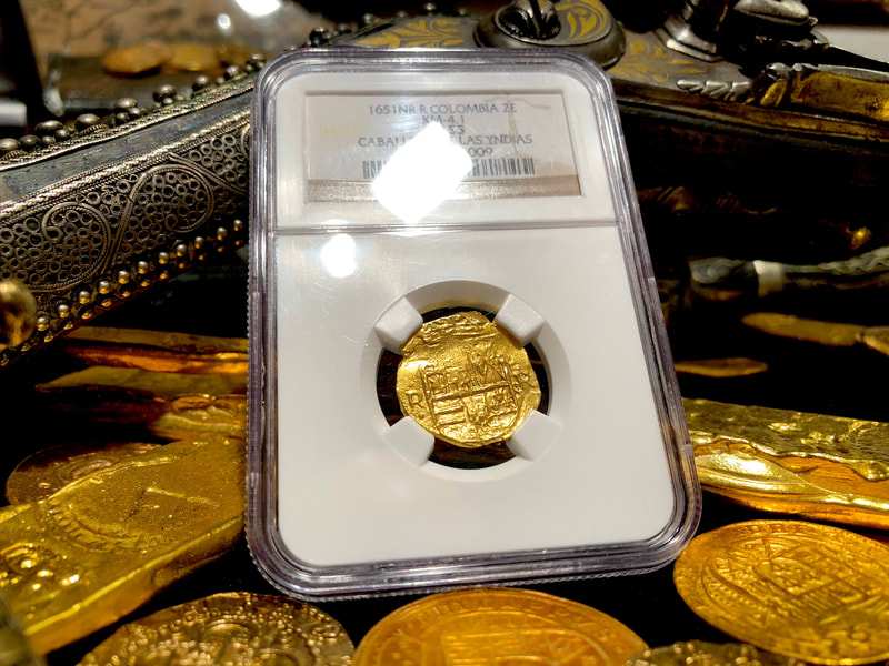 Colombia  2 Escudos 1651  "DATED"  NGC 55 4
