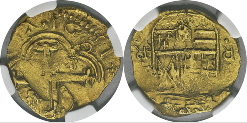 Colombia  2 Escudos 1651  "DATED"  NGC 55 7