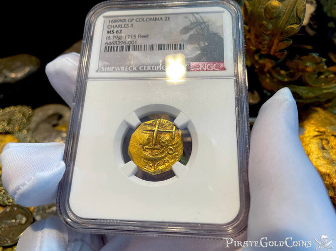 Colombia 2 Escudos 1689 "Dated! 1715 Fleet Shipwreck" NGC 62