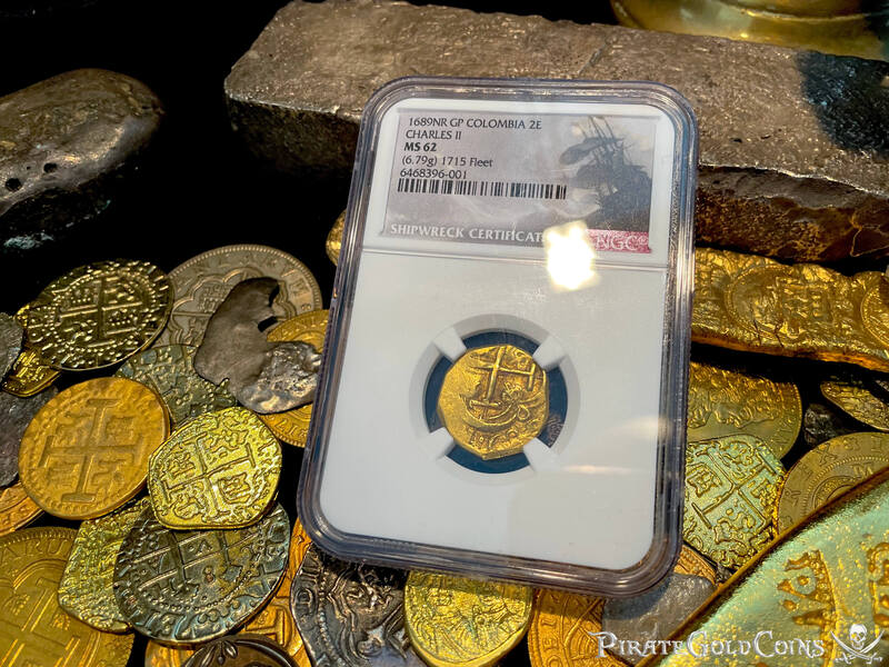 Colombia 2 Escudos 1689 "Dated! 1715 Fleet Shipwreck" NGC 62 8