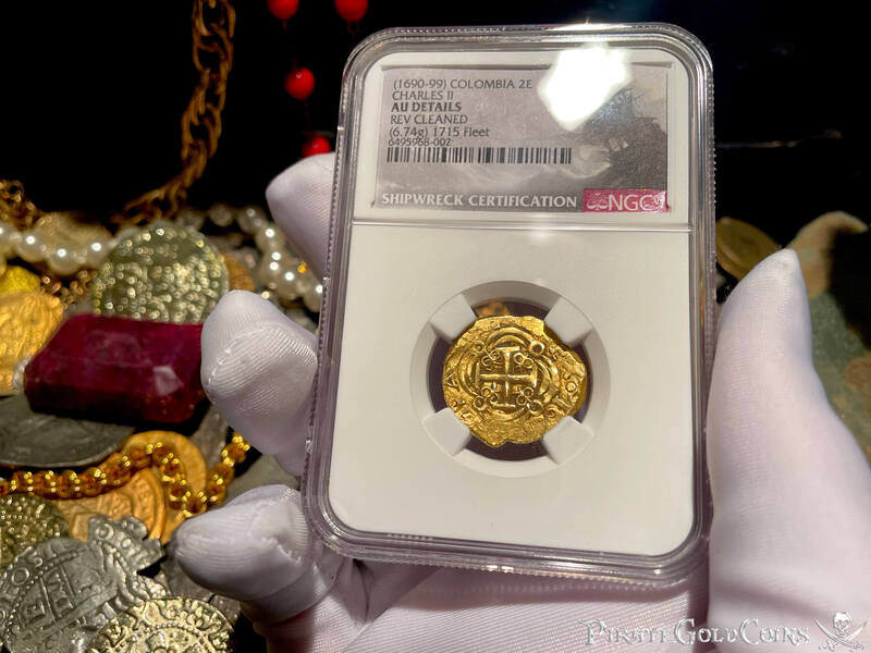 Colombia 2 Escudos 16xx "Dated- 1715 Fleet Shipwreck" NGC AU 2