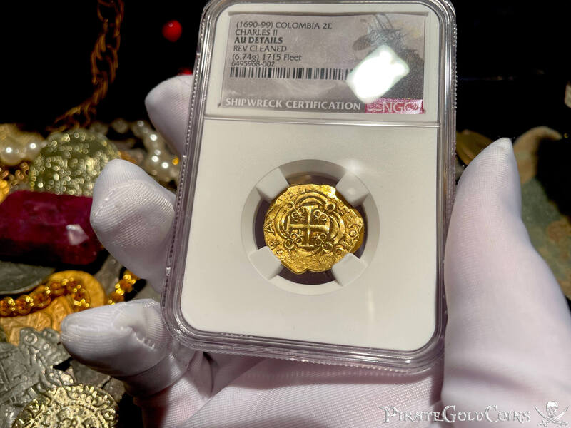 Colombia 2 Escudos 16xx "Dated- 1715 Fleet Shipwreck" NGC AU 3