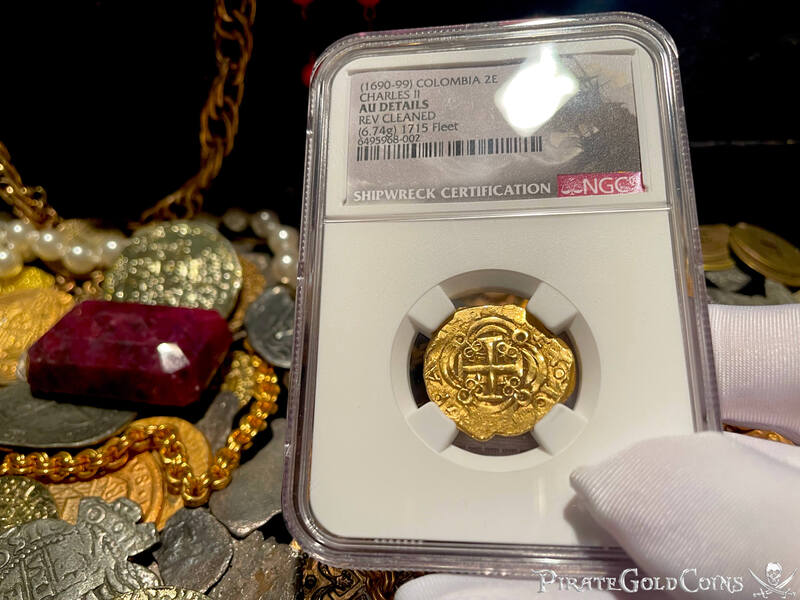 Colombia 2 Escudos 16xx "Dated- 1715 Fleet Shipwreck" NGC AU 6