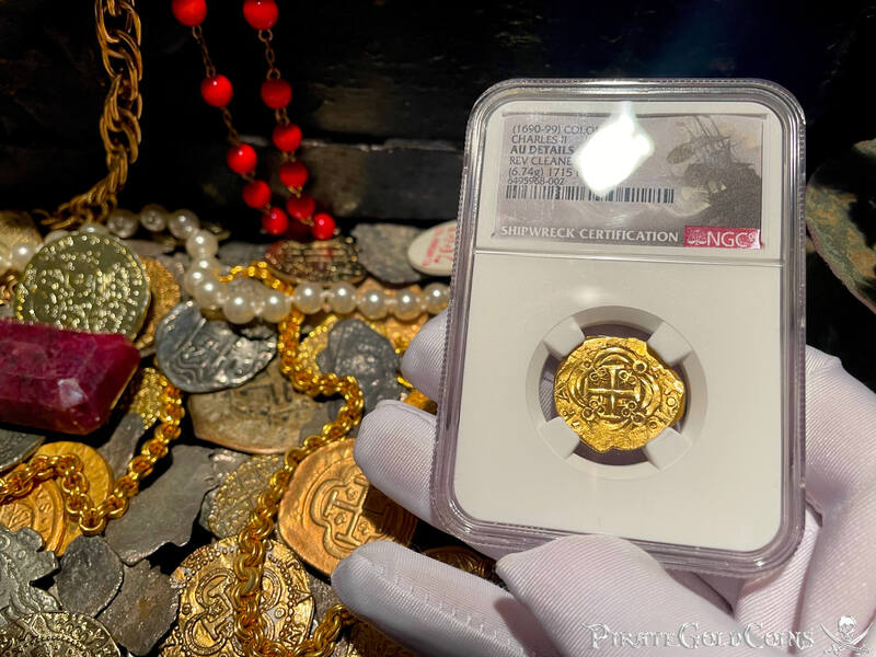 Colombia 2 Escudos 16xx "Dated- 1715 Fleet Shipwreck" NGC AU 10