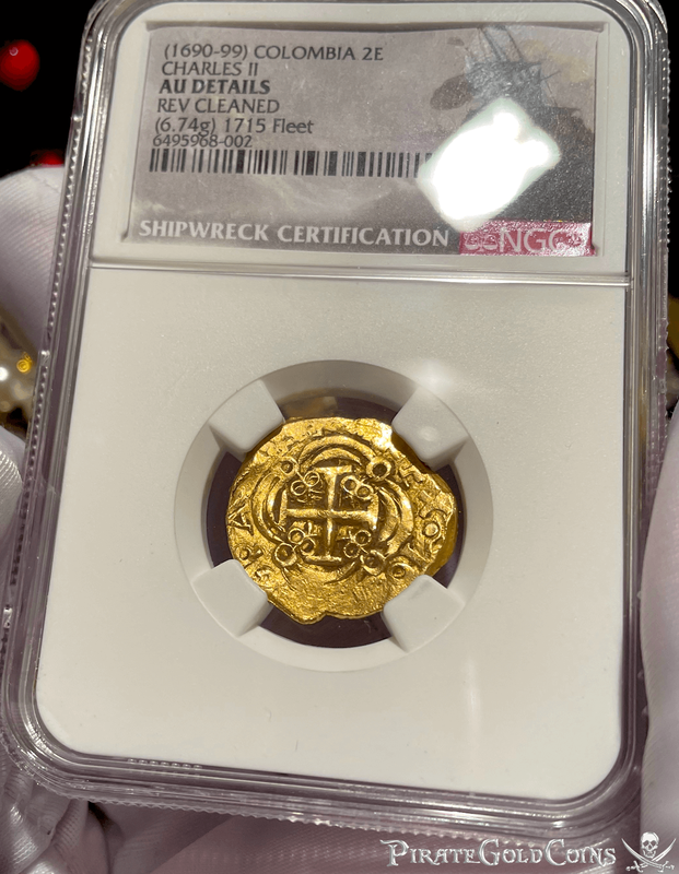 Colombia 2 Escudos 16xx "Dated- 1715 Fleet Shipwreck" NGC AU 11