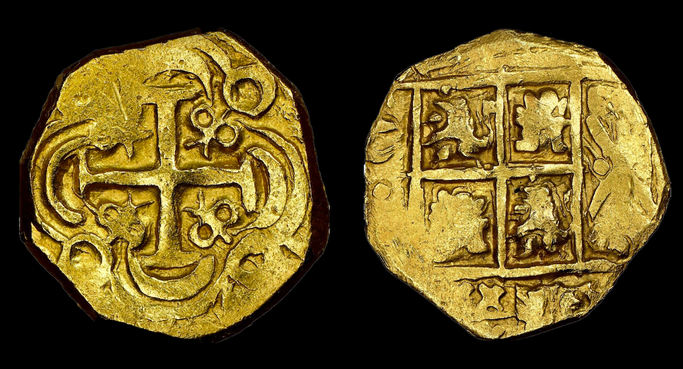 1694-1715 | Colombia 2 Escudos | Pirate Gold Coins 11