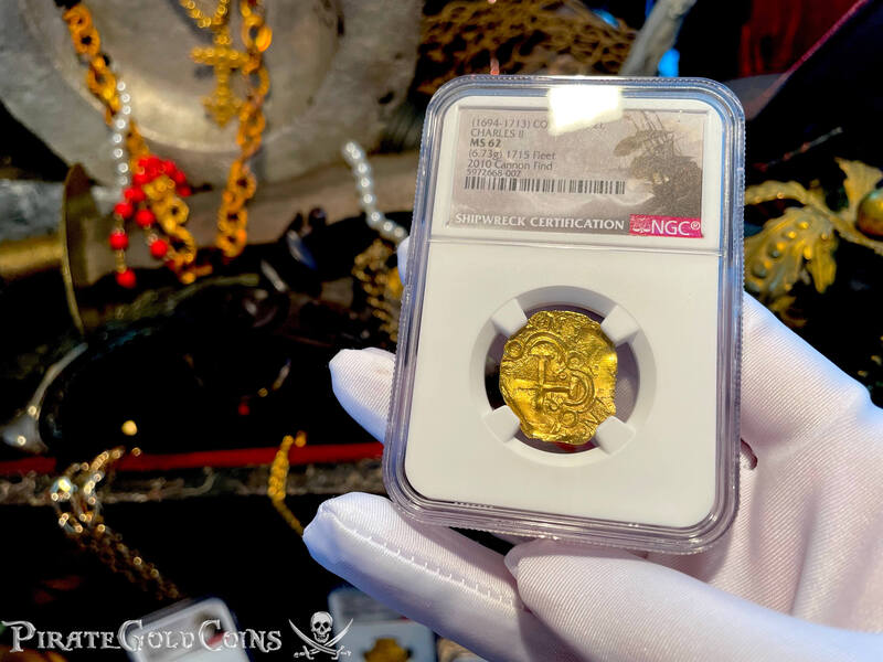 Colombia 2 Escudos 1694-1713 "Cannon Find! From the 1715 Fleet Shipwreck" NGC 62 12