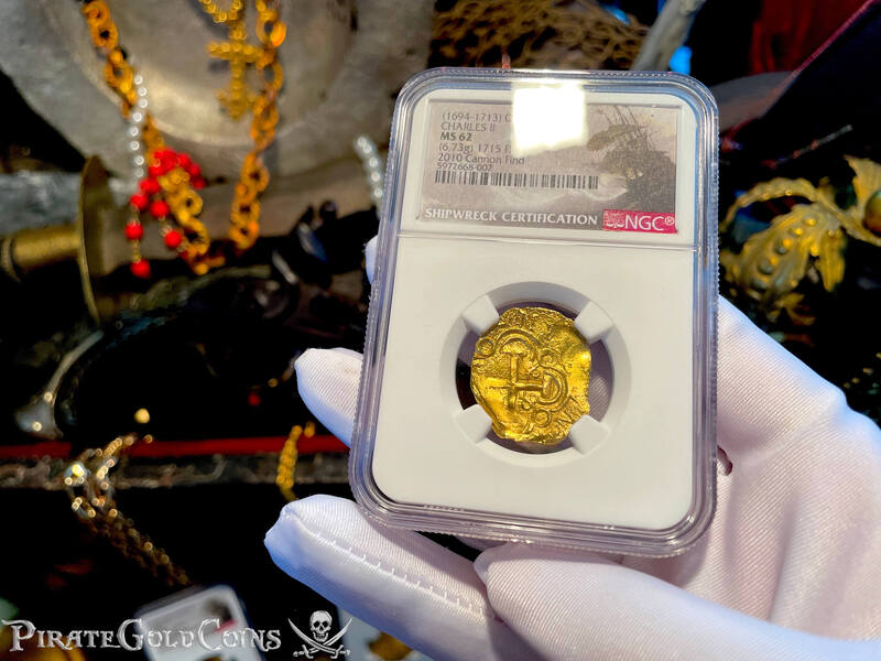 Colombia 2 Escudos 1694-1713 "Cannon Find! From the 1715 Fleet Shipwreck" NGC 62 13
